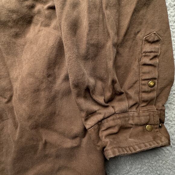 Five Brother Duck Canvas Flannel Lined Work Shirt Shacket Mens 4XL Brown Button - Picture 8 of 13